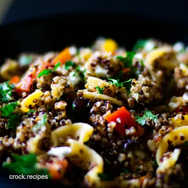 Sunshine Quinoa Pasta Salad Healthy Mediterranean Flavors Recipe Card