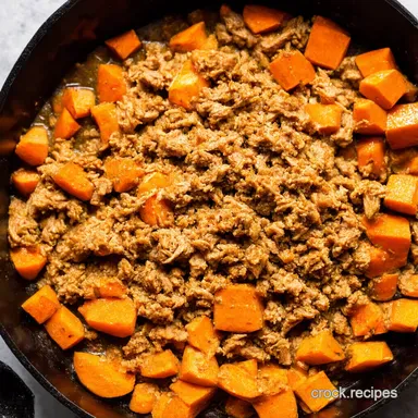 Sweet Savory Ground Turkey and Sweet Potato Skillet So Easy