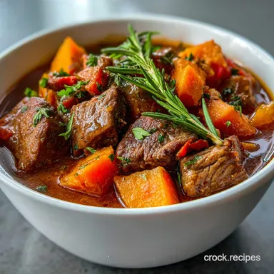 Slow Cooker Sweet Potato Beef Stew: Fork Tender Recipe Card