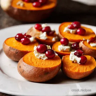 Sweet Potato Rounds with Goat Cheese Cranberry Jewels Recipe Card