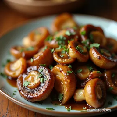 My Secret Air Fryer Mushrooms Onions Combo FiveStar Balsamic Glaze Recipe Card