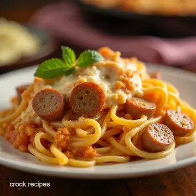 Easy Baked Cream Cheese Spaghetti Casserole Recipe Recipe Card