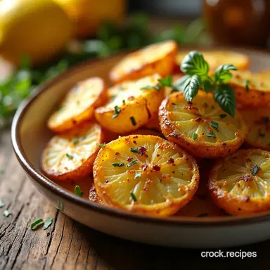Tangy Lemon Greek Potatoes Recipe Crispy Flavorful Side Recipe Card