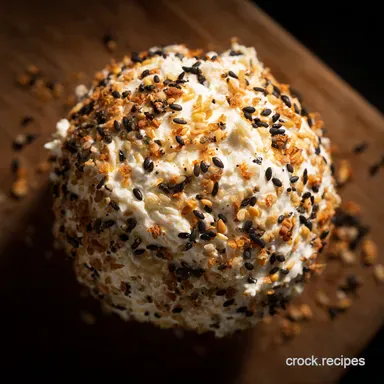 Easy Everything Bagel Cheese Ball Recipe with Cream Recipe Card