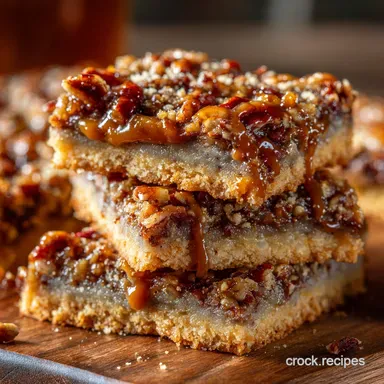 Toffee Pecan Shortbread Bars Decadent Buttery Sticky Toffee Crunch Recipe Card