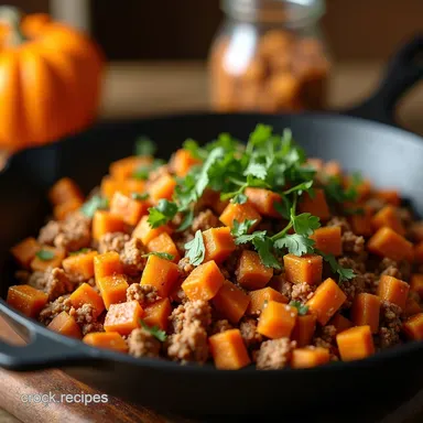 Easy Ground Turkey Sweet Potato Skillet Recipe 40Min Dinner Recipe Card