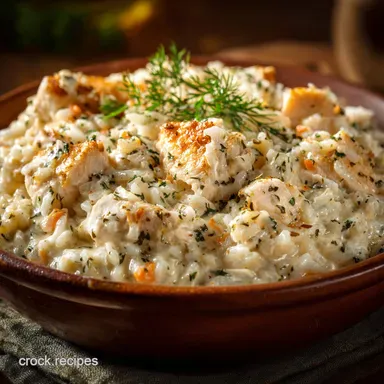 Foolproof Creamy Crock Pot Chicken and Rice No Mushy Rice Recipe Card