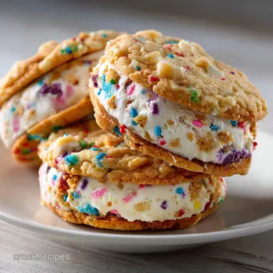 Best Funfetti Ice Cream Sandwiches SoftChew Cookies Recipe Card