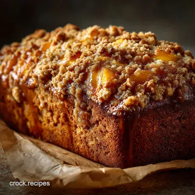 The Best Ever Peach Bread Loaf Recipe Crumb Topped Quick Bread Recipe Card