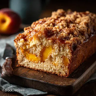 The Best Ever Peach Bread Loaf Recipe Crumb Topped Quick Bread