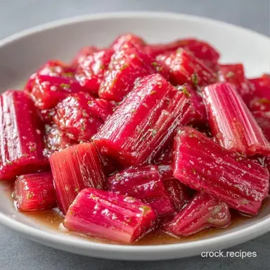 Vanilla Bean Stewed Rhubarb: 25 Minutes Recipe Card