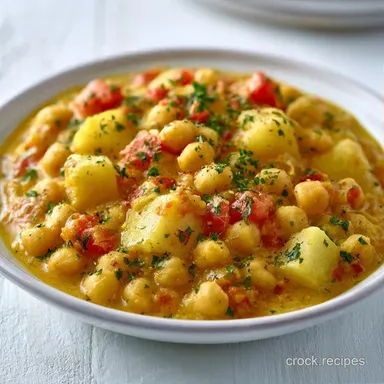 Vegetarian Crockpot Chickpea Curry for 6 Recipe Card