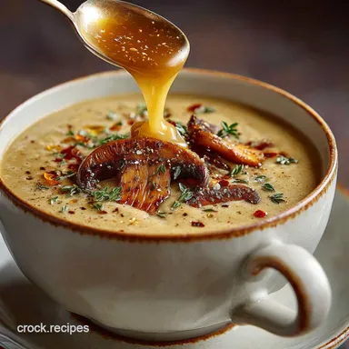 Golden Mushroom Soup: Velvety Sherry Porcini Recipe Recipe Card
