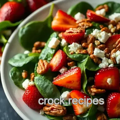 Easy Vibrant Spinach Strawberry Pecan Salad with Honey Balsamic Dressing