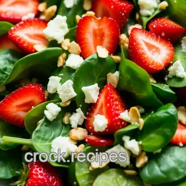 Bright & Easy Strawberry Spinach Salad Recipe with Honey-Lemon Dressing Recipe Card
