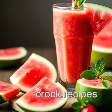 Watermelon Smoothie Bliss: Sunshine in a Glass! So Easy! Recipe Card