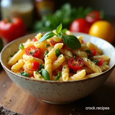 The SunDrenched Zesty GlutenFree Mediterranean Pasta Salad Recipe Card