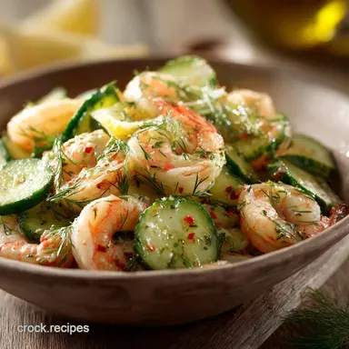 Shrimp and Cucumber Salad Recipe: Zesty Dill and Lemon Dressing Recipe Card
