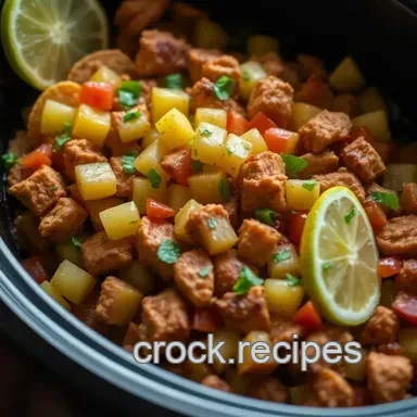 Easy Summer Crockpot Recipes: Zesty Chicken Tacos with Pineapple Salsa Recipe Card