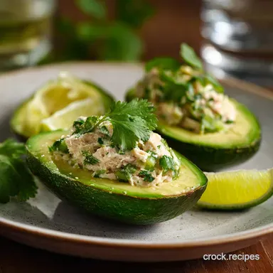 Tuna Stuffed Avocado: 15-Minute Zesty Lime Coriander Recipe Recipe Card