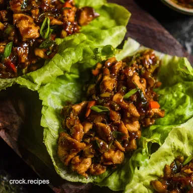 Asian Chicken Lettuce Wraps PF Changs Copycat Recipe Card