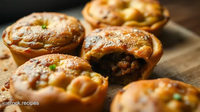 Beefy Banger Mash Pies: Things to Make with Ground Elevated! Beefy Banger Mash Pies with Onion Gravy