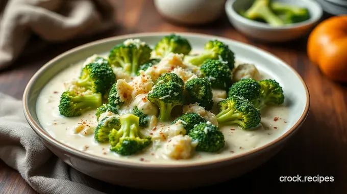 Creamy Garlic Parmesan Frozen Broccoli Bake