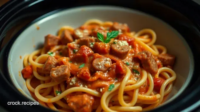 Creamy Italian Sausage Pasta in a Crock Pot