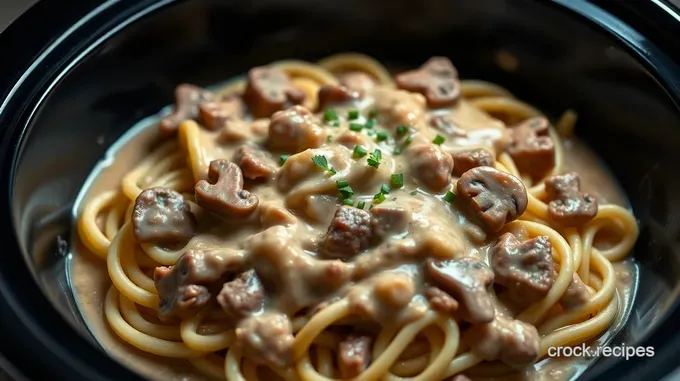 Creamy Slow Cooker Beef Stroganoff