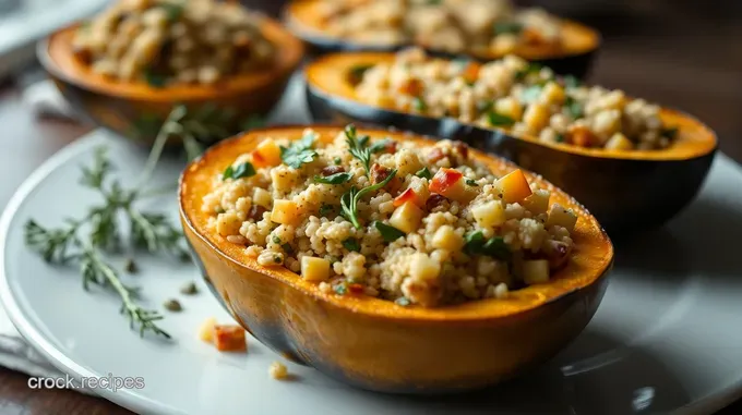 Hearty Stuffed Squash with Quinoa and Herbs