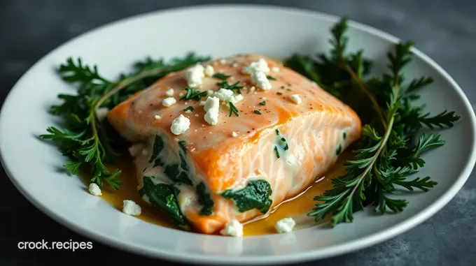 Herb Cream Cheese Stuffed Salmon with Spinach and Feta