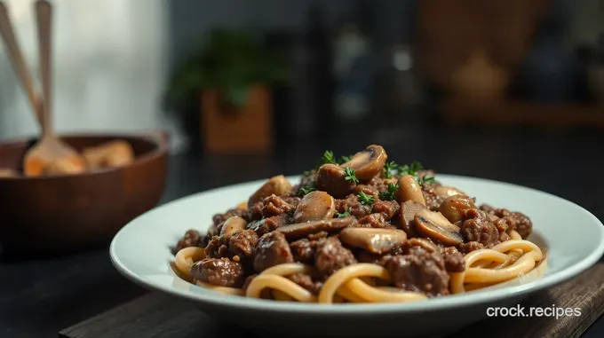 Savory Ground Beef & Mushroom Stroganoff