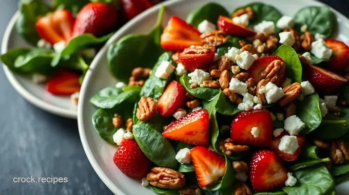 Vibrant Spinach Strawberry and Pecan Salad with Honey Balsamic Dressing