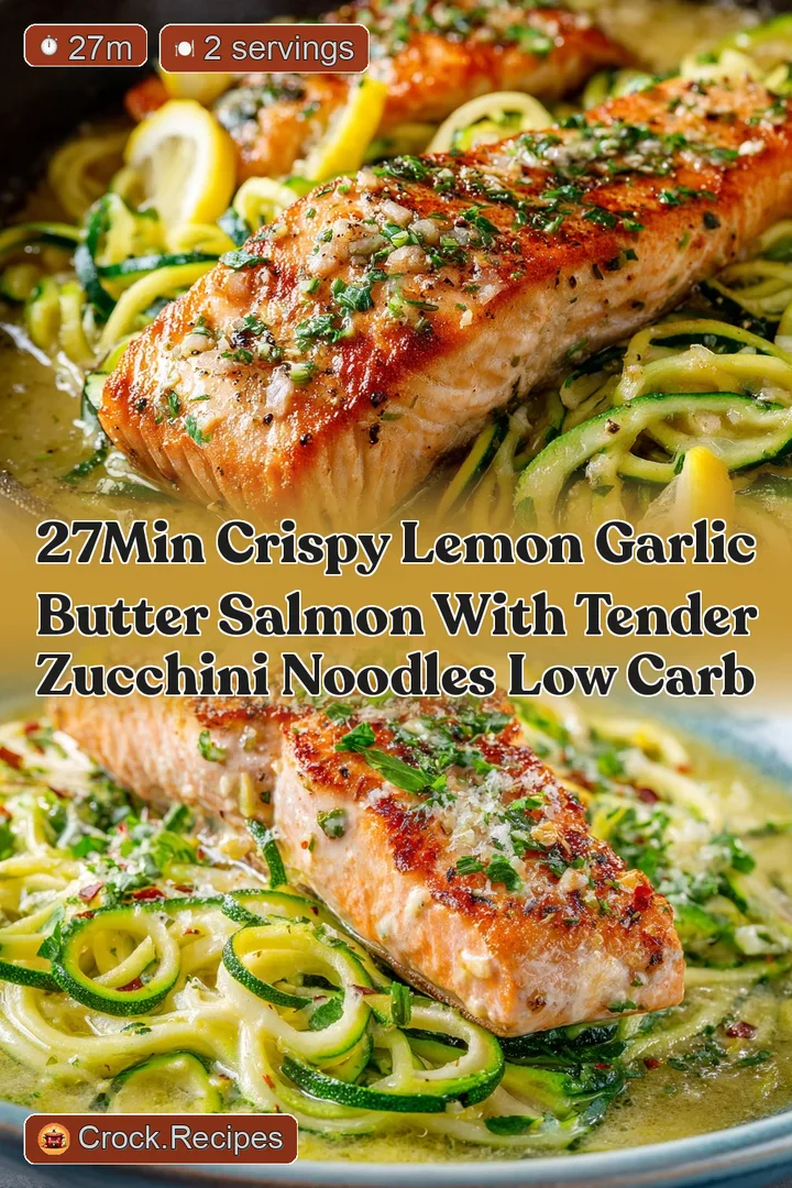 27Min Crispy Lemon Garlic Butter Salmon with Tender Zucchini Noodles Low Carb