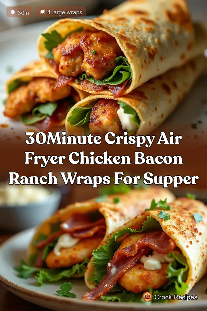 30Minute Crispy Air Fryer Chicken Bacon Ranch Wraps for Supper