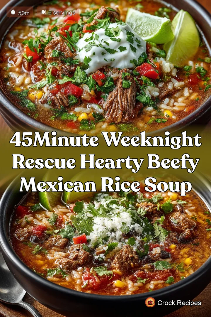45Minute Weeknight Rescue Hearty Beefy Mexican Rice Soup