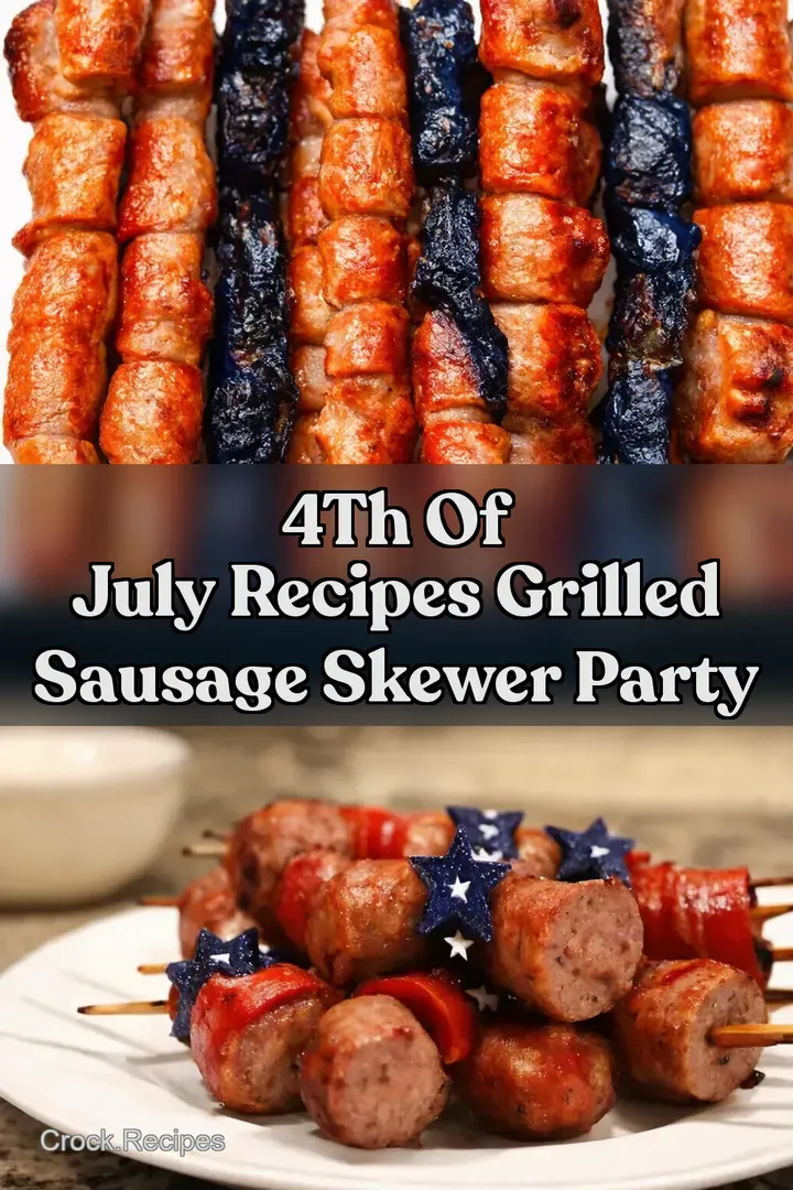 4th Of July Recipes Grilled Sausage Skewer Party : PIN FOR LATER 4th Of July Recipes Grilled Sausage Skewer Party