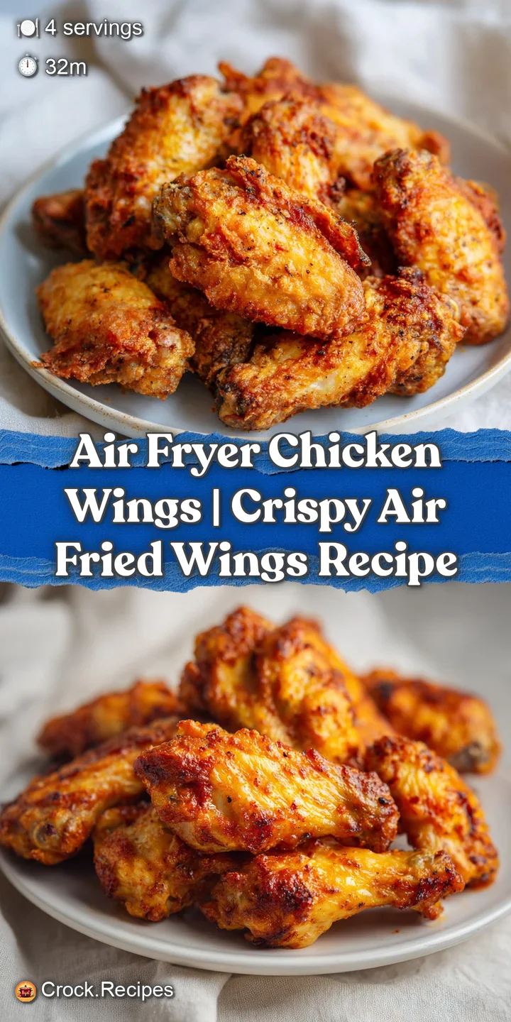 Close-up of perfectly air-fried chicken wings, showing their crunchy texture and juicy interior with a glaze.