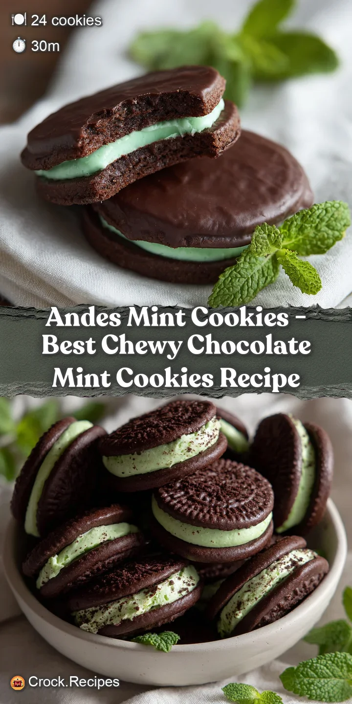 Close-up of a fudgy chocolate cookie revealing a glossy, chewy interior dotted with vibrant green mint chips.