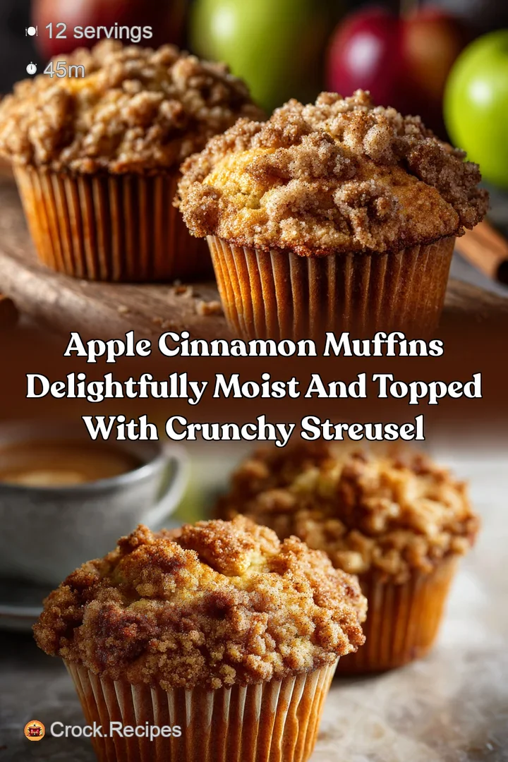 Apple Cinnamon Muffins Delightfully Moist and Topped with Crunchy Streusel