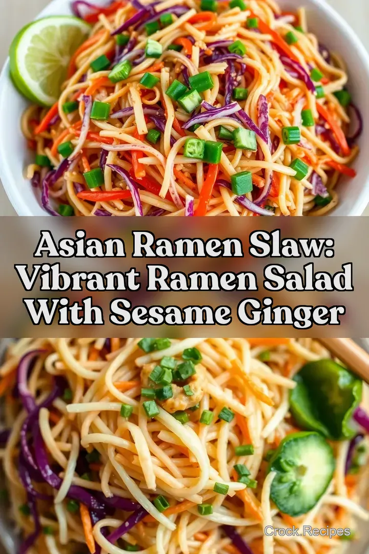 Asian Ramen Slaw: Vibrant Ramen Salad with Sesame Ginger : PIN FOR LATER Asian Ramen Slaw: Vibrant Ramen Salad with Sesame Ginger