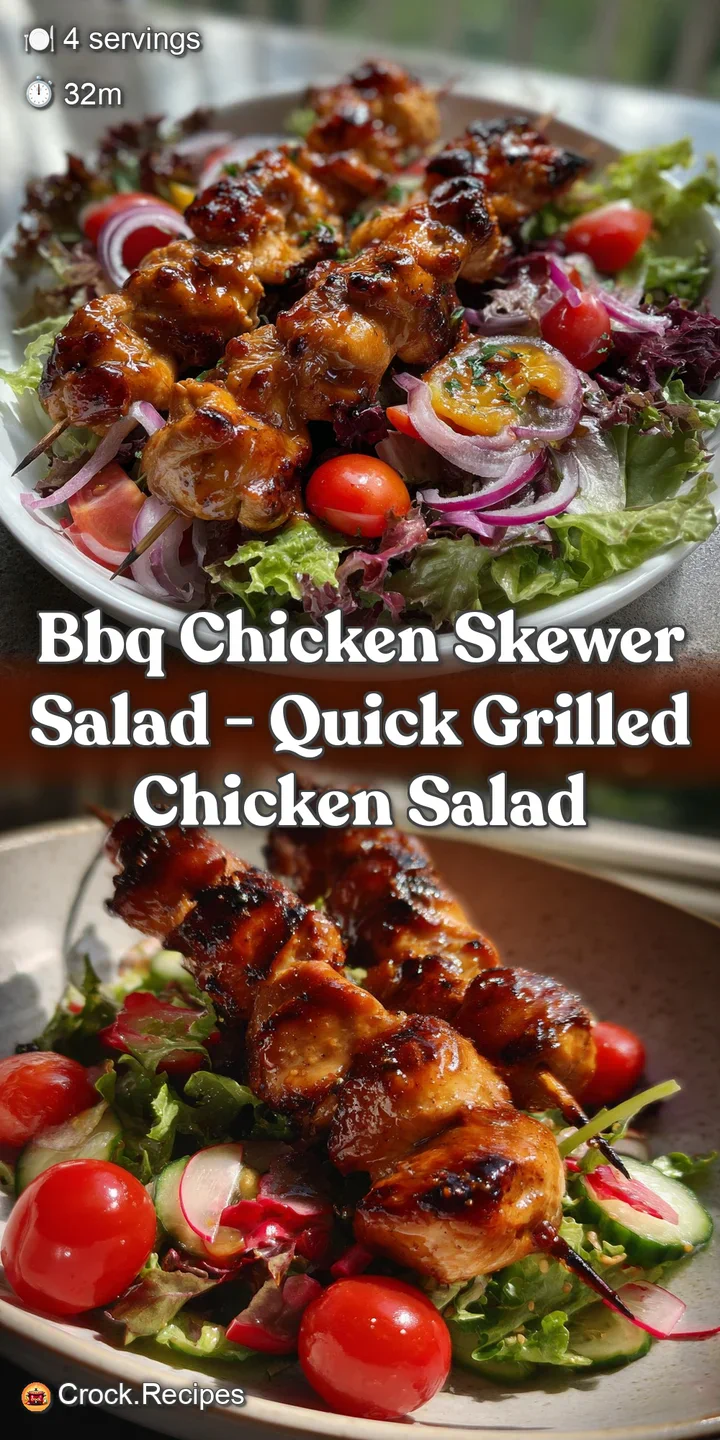 BBQ Chicken Skewer Salad - Quick Grilled Chicken Salad