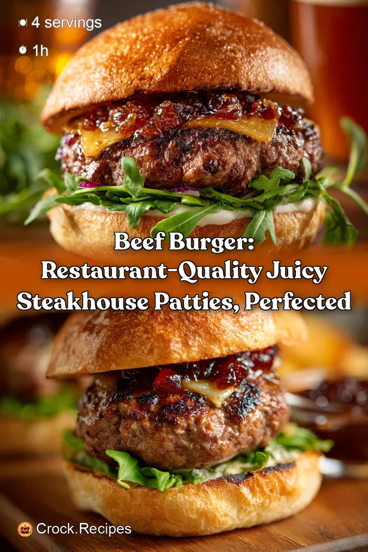 Beef Burger: Restaurant-Quality Juicy Steakhouse Patties Perfected
