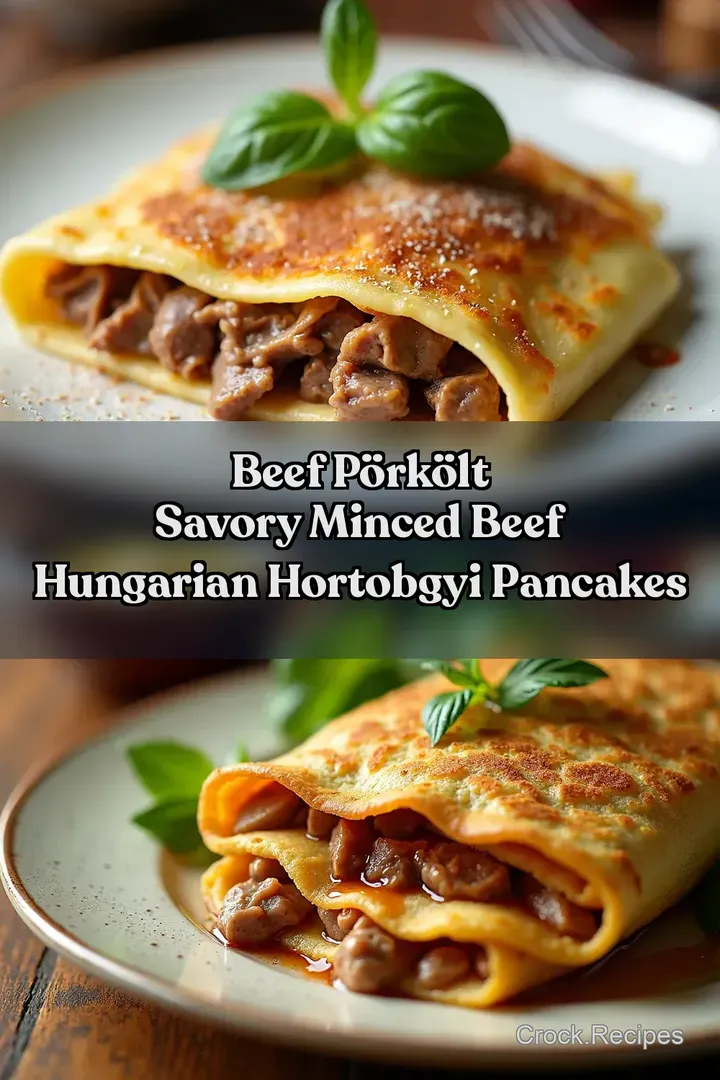 Beef P&ouml;rk&ouml;lt Savory minced beef hungarian hortobgyi pancakes