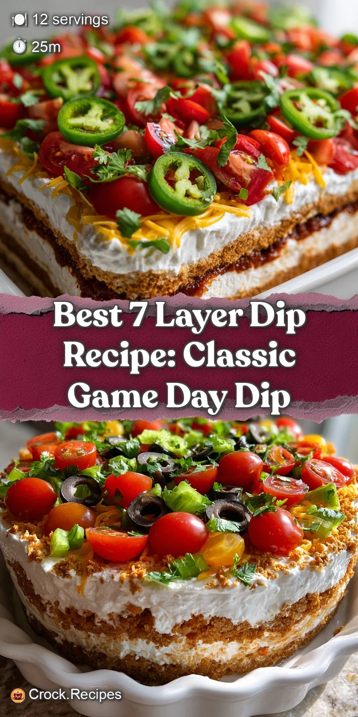 Close-up of a 7-layer dip, highlighting the creamy textures of guacamole and sour cream, sprinkled with vibrant green cila...