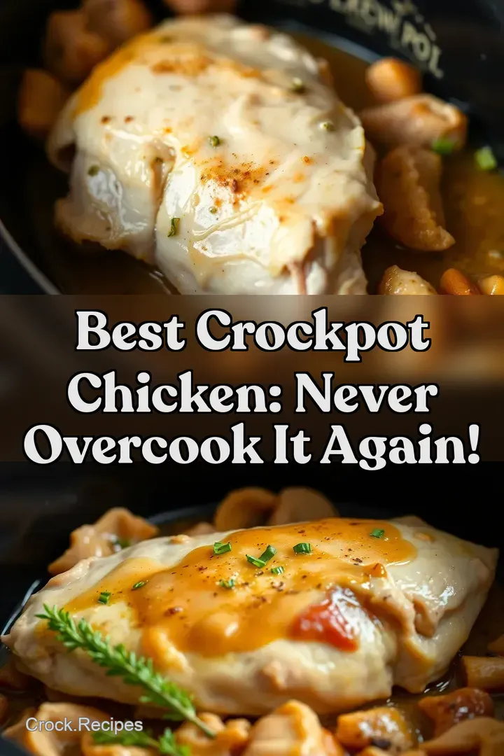 Best Crockpot Chicken: Never Overcook It Again! : PIN FOR LATER Best Crockpot Chicken: Never Overcook It Again!