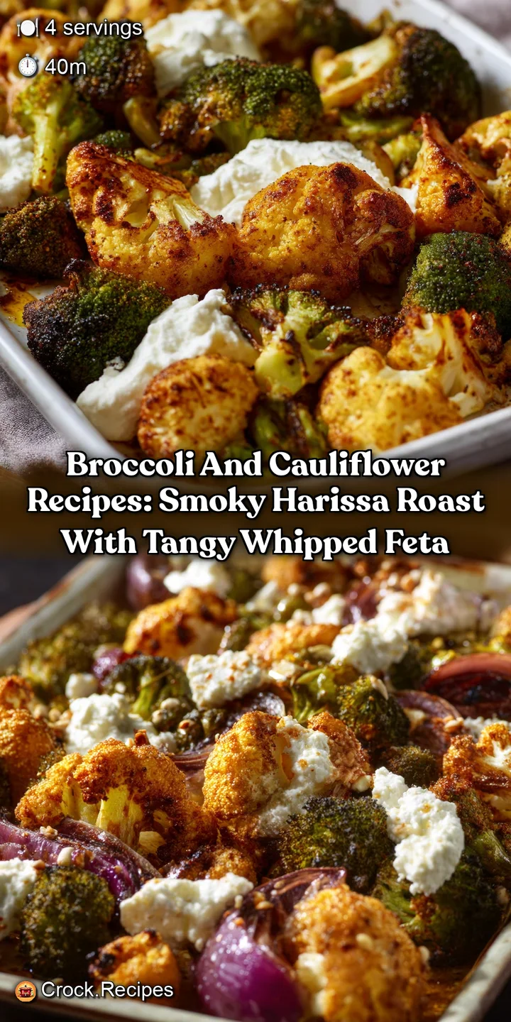 Broccoli and Cauliflower Recipes: Smoky Harissa Roast with Tangy Whipped Feta