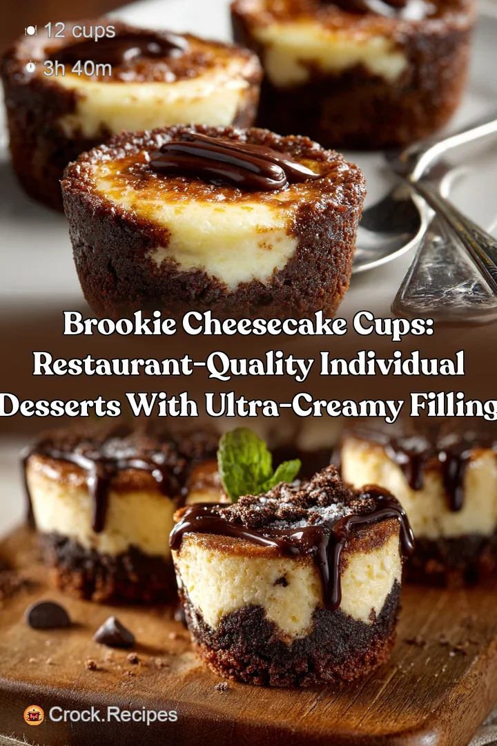 Brookie Cheesecake Cups: Restaurant-Quality Individual Desserts with Ultra-Creamy Filling