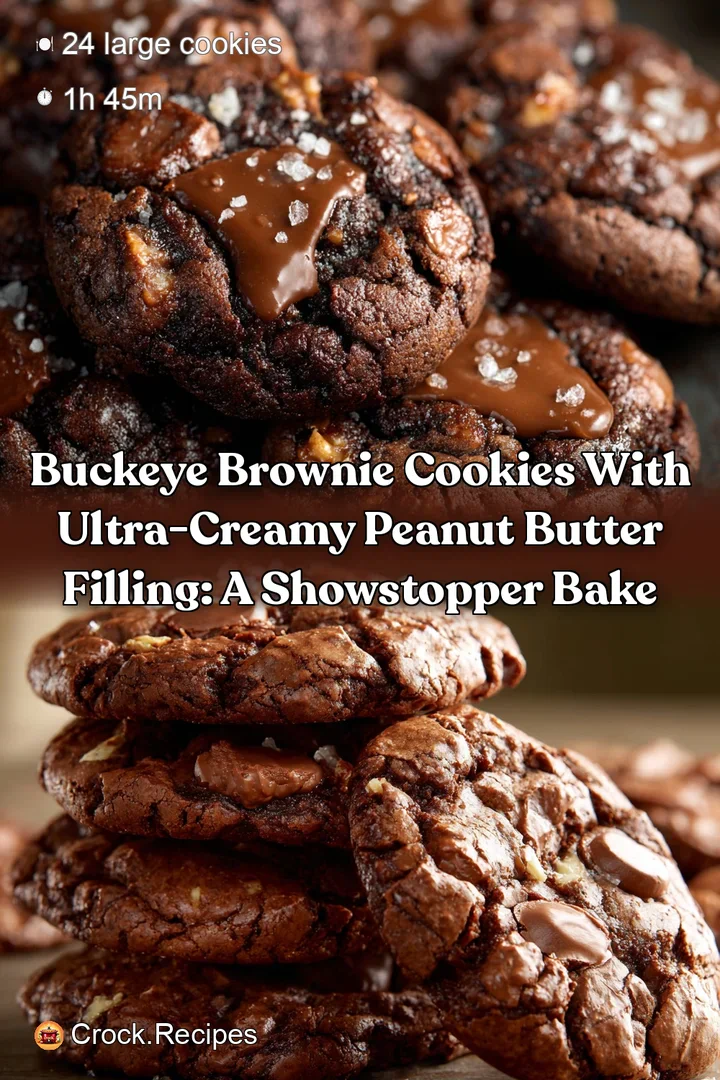 Buckeye Brownie Cookies with Ultra-Creamy Peanut Butter Filling: A Showstopper Bake