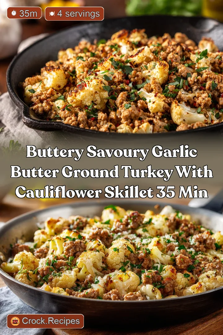 Buttery Savoury Garlic Butter Ground Turkey with Cauliflower Skillet 35 Min